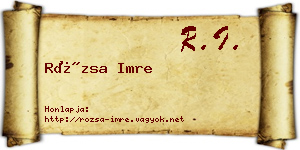 Rózsa Imre névjegykártya